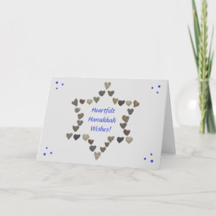 Cartão Feliz Hanukkah Heart Rocks Heart Holiday Wish