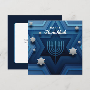 Cartão Feliz Hanukkah Menorah
