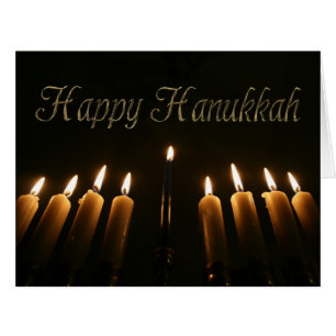 Cartão Feliz Hanukkah Menorah acende velas