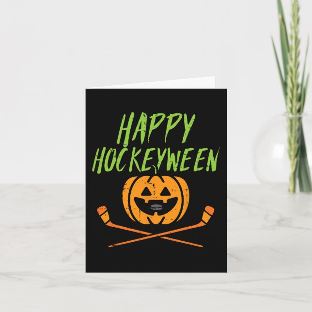 Cartão Feliz Hockeybetween Ice Hockey Halloween Costume M (Frente)