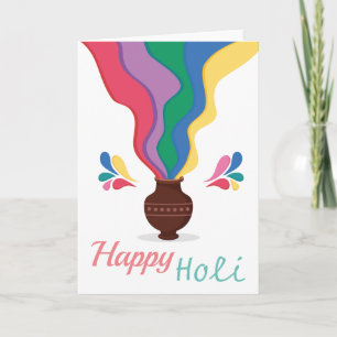 Cartão Feliz Holi no fundo branco