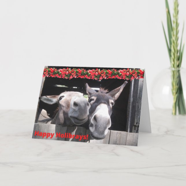 Cartão Feliz Holibrays de Bunny e Hershey! (Frente)