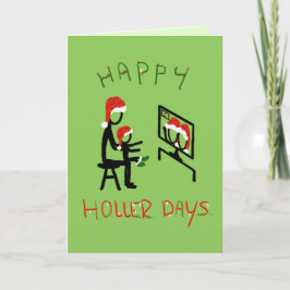 Cartão Feliz Hollerdays 7 - Reunião de zoom.