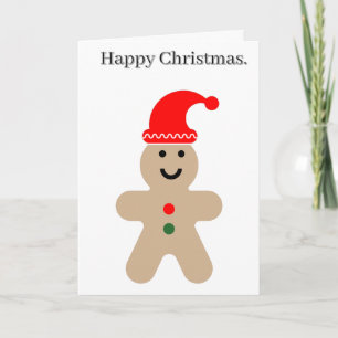 Cartão Feliz Homem de Biscoito de Natal Editável