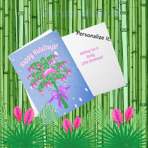 Cartão Feliz Huladays Tropicais Rosa Flamingo