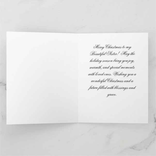 Cartão Feliz Irmã de Natal! (Interior)