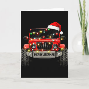 Cartão Feliz Jeepmas Natal Xmas Papai Noel Rena Meninos B