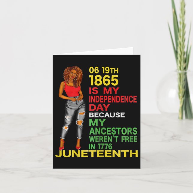 Cartão Feliz Juneteenth É Meu Dia Da Independência Livre  (Frente)