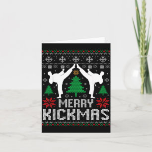 Cartão Feliz Kickmas Caratê Jiu Jitsu Natal Feio