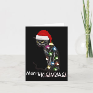 Cartão Feliz Kissmy Divertido Cat Natal Luzes 3