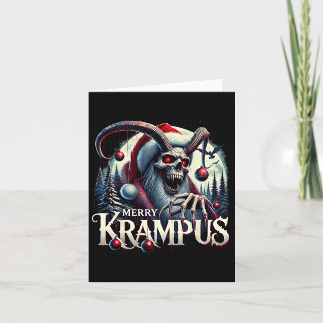 Cartão Feliz Krampus Krampus Está Chegando à Cidade Horro (Frente)