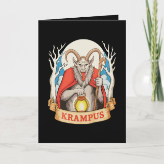 Cartão Feliz Krampus Monstro Natal Xmas Papai Noel Malvad