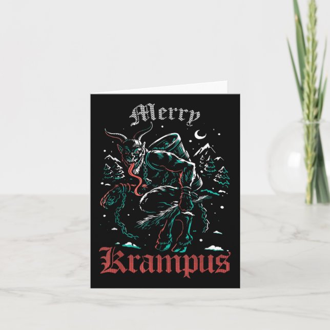 Cartão Feliz Krampus Natal Xmas Horror Ugly Mau Paja (Frente)