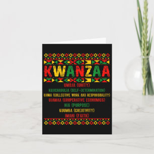 Cartão Feliz Kwanzaa Camisa Kinara Princípios Velas Panel