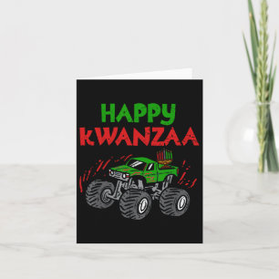 Cartão Feliz Kwanzaa Kinara Sete Velas Caminhão Monstro K