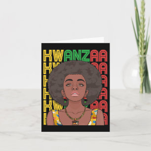 Cartão Feliz Kwanzaa Orgulho Pan-Africano Mulher Negra Se