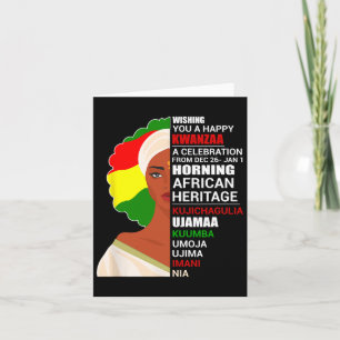 Cartão Feliz Kwanzaa Sete Princípios do Kwanzaa Homens Mu