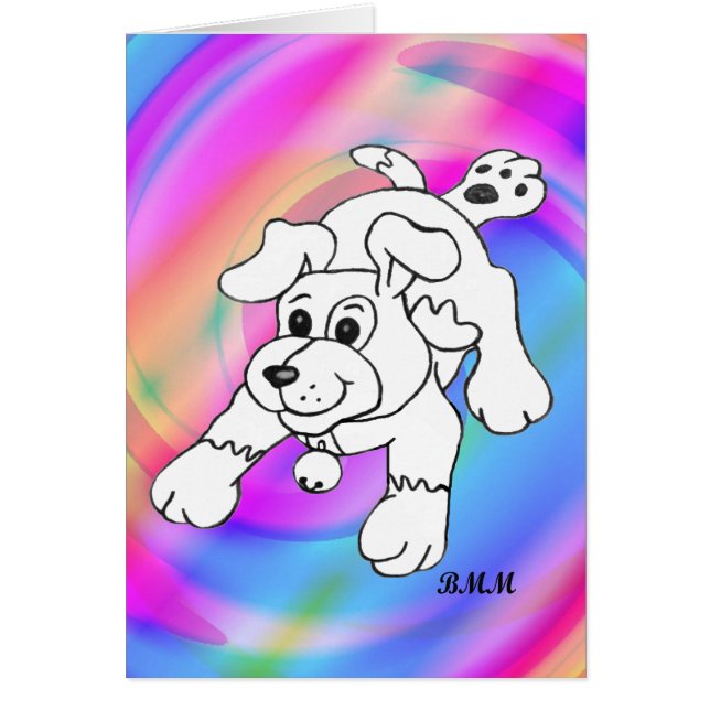 Cartão Feliz Lápis de Carvão Desenho Lineart (Frente)