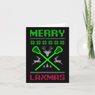 Cartão Feliz Laxmas Ugly Design Lacrosse Natal