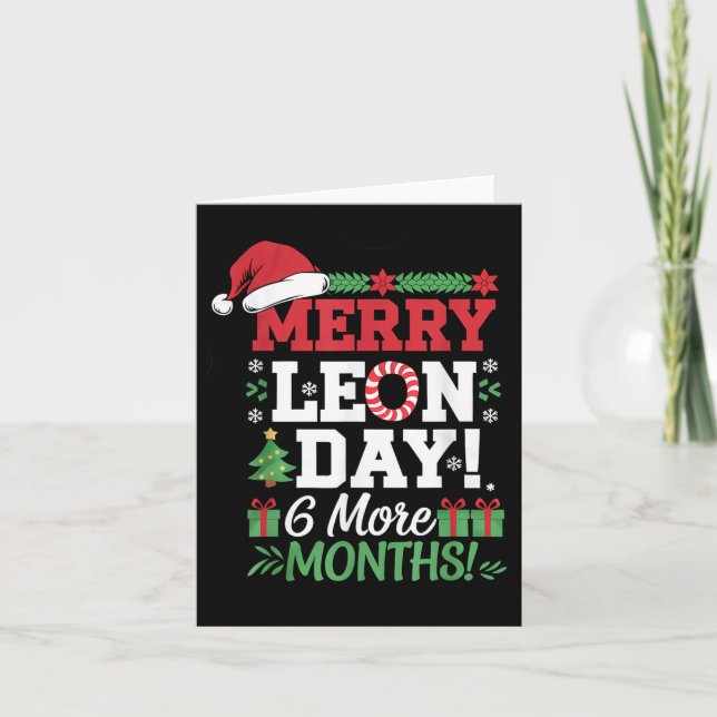 Cartão Feliz Leon Day Noel Para Trás Engraçado Coun de Na (Frente)