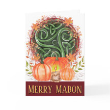 Feliz Mabon Celtic Triskelion Queda Pumpkins