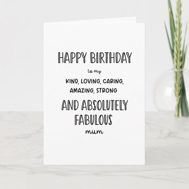 Cartão Feliz MÃE de aniversário! ...engraçada (Frente)