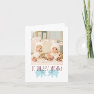 Cartão Feliz Mamãe De Aniversário Foto De Gêmeos