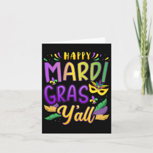 Cartão Feliz Mardi Gras Y'all Com Máscara Para Nova Orlea