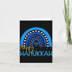 Cartão Feliz Menorá de Hanukkah Arco-íris Presente Judaic