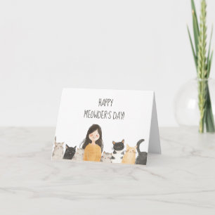 Cartão Feliz Meowder's Day Louco Cat Lady Dia de as mães