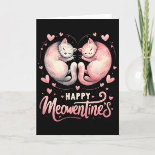Cartão Feliz Meowentines Cute Dia dos Namorados Gato Aman