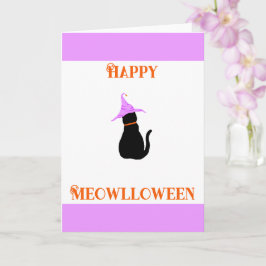 Cartão Feliz Meowlloween Halloween Card