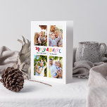 Cartão Feliz Moderna e Brilho Cor Brilhante Foto 4<br><div class="desc">Entre no espírito natalício com nossa Feliz moderna e Cartão com fotos brilhante! Este cartão apresenta um padrão divertido de feliz e brilhante escrito em retrorgrafia colorida, fazer perfeito para todos os amantes de Natal em sua vida. Personalize a frente do cartão com as suas 4 fotos de Natal favoritas...</div>