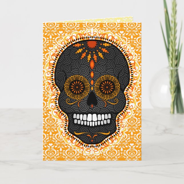 Cartão Feliz Muertos - Happy Sugar Skull Custom Card (Frente)