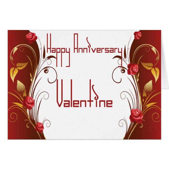 Cartão Feliz Namorados de aniversário (Frente Horizontal)