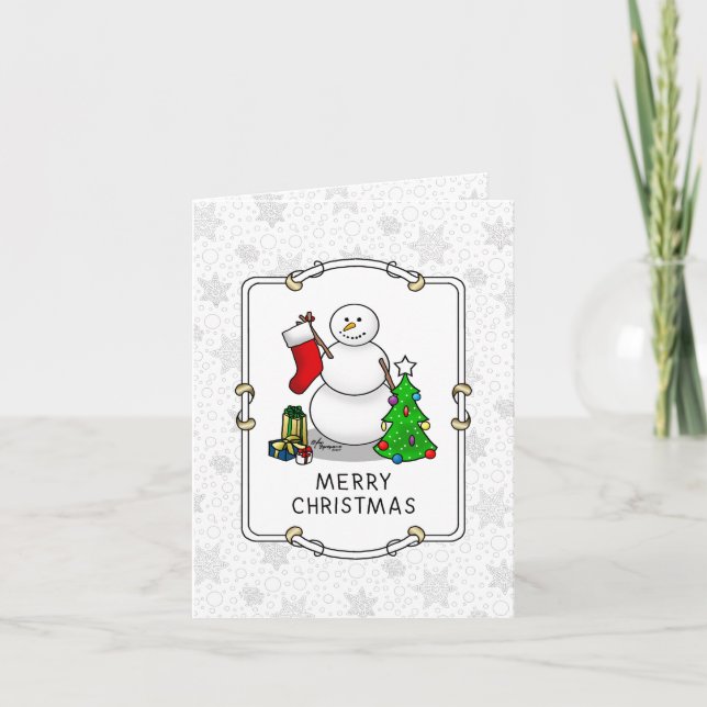 Cartão Feliz Natal 2 Árvore de Neve (Frente)