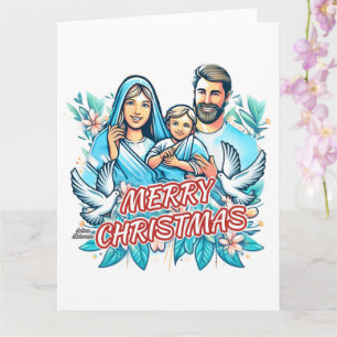 Cartão Feliz Natal - A Santa Família - Natividade