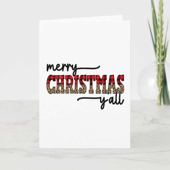 Cartão Feliz Natal a Todos Leopardo (Frente)