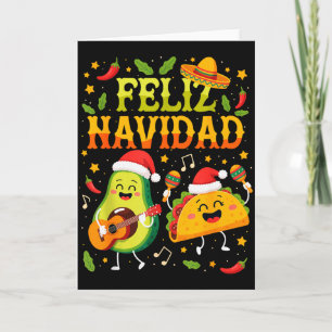 Cartão Feliz Natal Abacate Tacos Mexicano Natal Divertido