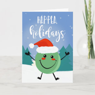 Cartão feliz natal aconteceu arte de ervilha brincadeira
