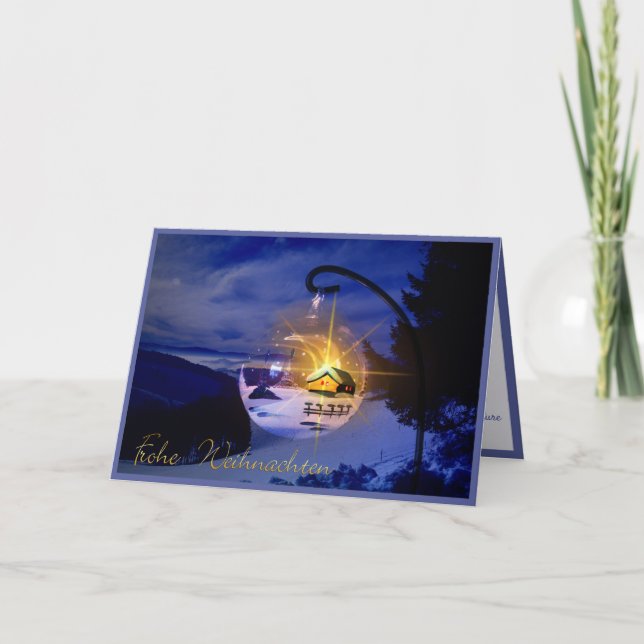 Cartão Feliz Natal Alemão Personalizado de Natal (Frente)