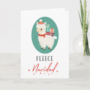 Cartão Feliz Natal Alpaca Llama Piada Divertida Natal