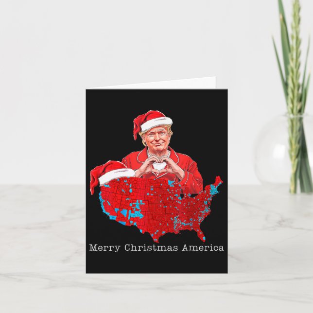 Cartão Feliz Natal América Donald Trump Cobertura Xmas (Frente)