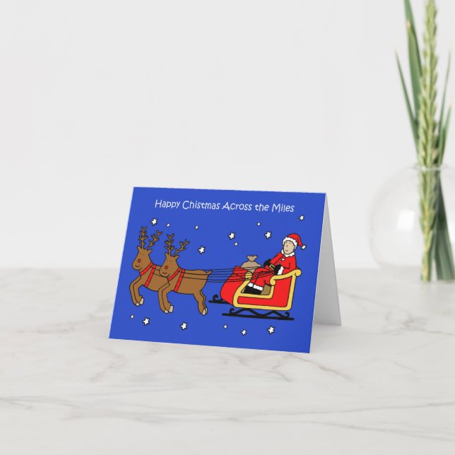 Cartão Feliz Natal Ao Longo Dos Miles (Frente)