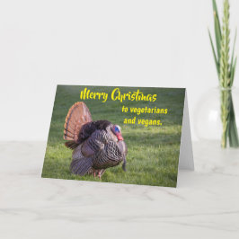 Cartão Feliz Natal aos vegetarianos e veganos.