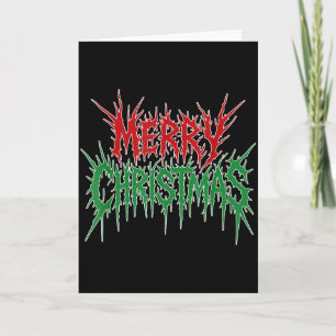 Cartão Feliz Natal, banda de rock metal pesado engraçado 