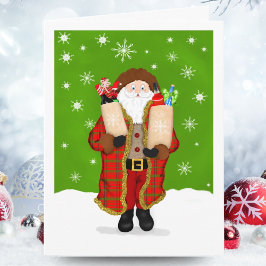 Cartão Feliz Natal Barman Papai Noel com Licor