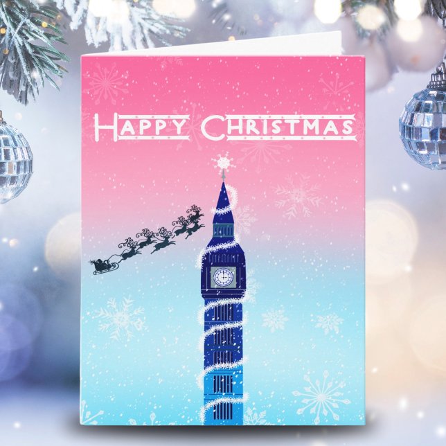 Cartão Feliz Natal Big Ben Com Papai Noel (Criador carregado)
