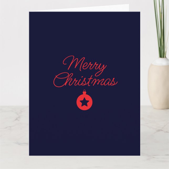 Cartão Feliz Natal Black Rock Blue Clássico Único (Frente)