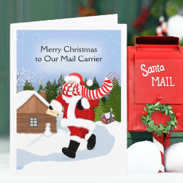 Cartão Feliz Natal Carteiro Papai Noel